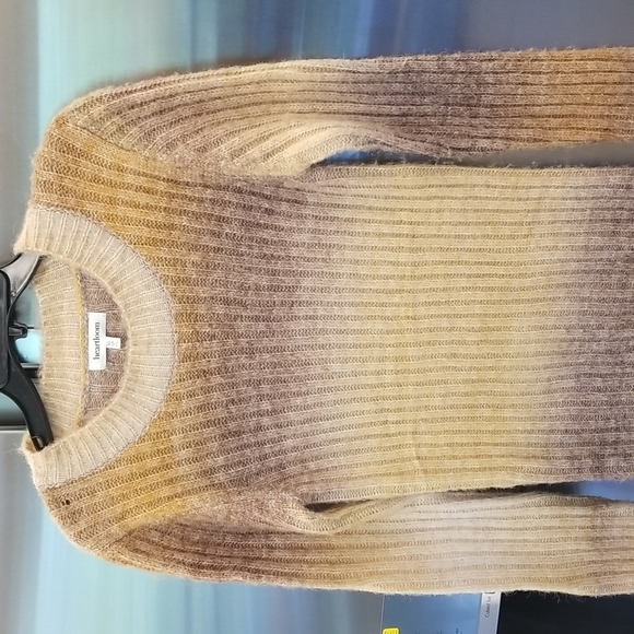 💕HEARTLOOM💕 Marina Dress Tan Ombre Striped Midi Dress Sweater Dress XS - Picture 11 of 16